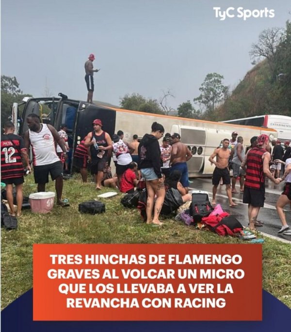 TyCSports：弗拉门戈球迷乘坐的巴士翻车，酿成3东说念主重伤